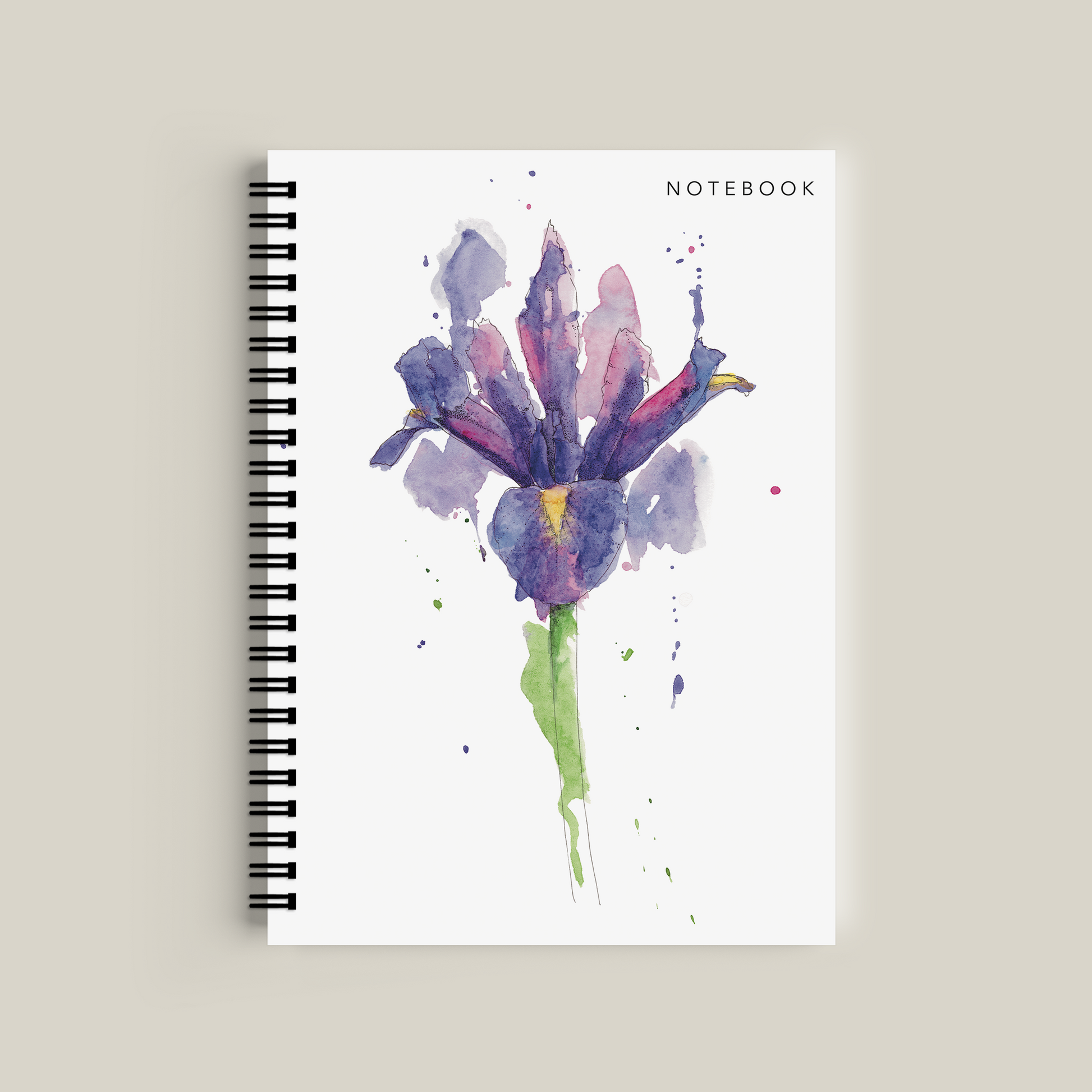 Notebook with a floral design on a beige background