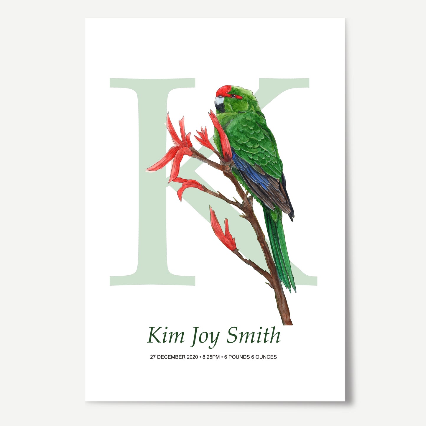 K Letter Custom Print