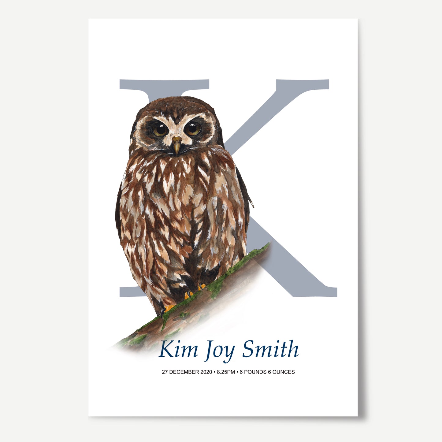 K Letter Custom Print