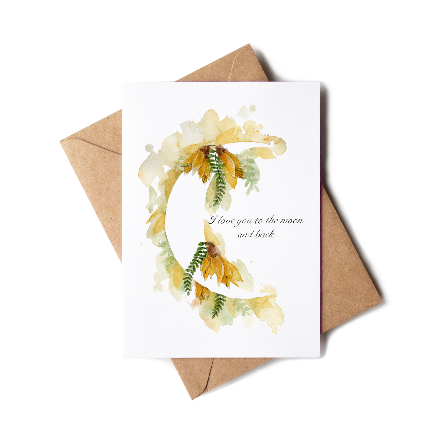 "Kōwhai Love Moon" Greeting Card