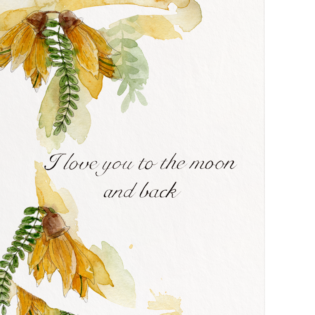 Framed artwork with floral design and text on a white background