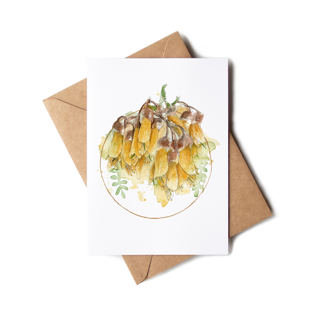 "Kōwhai Wreath" Greeting Card
