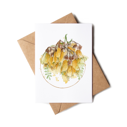 "Kōwhai Wreath" Greeting Card
