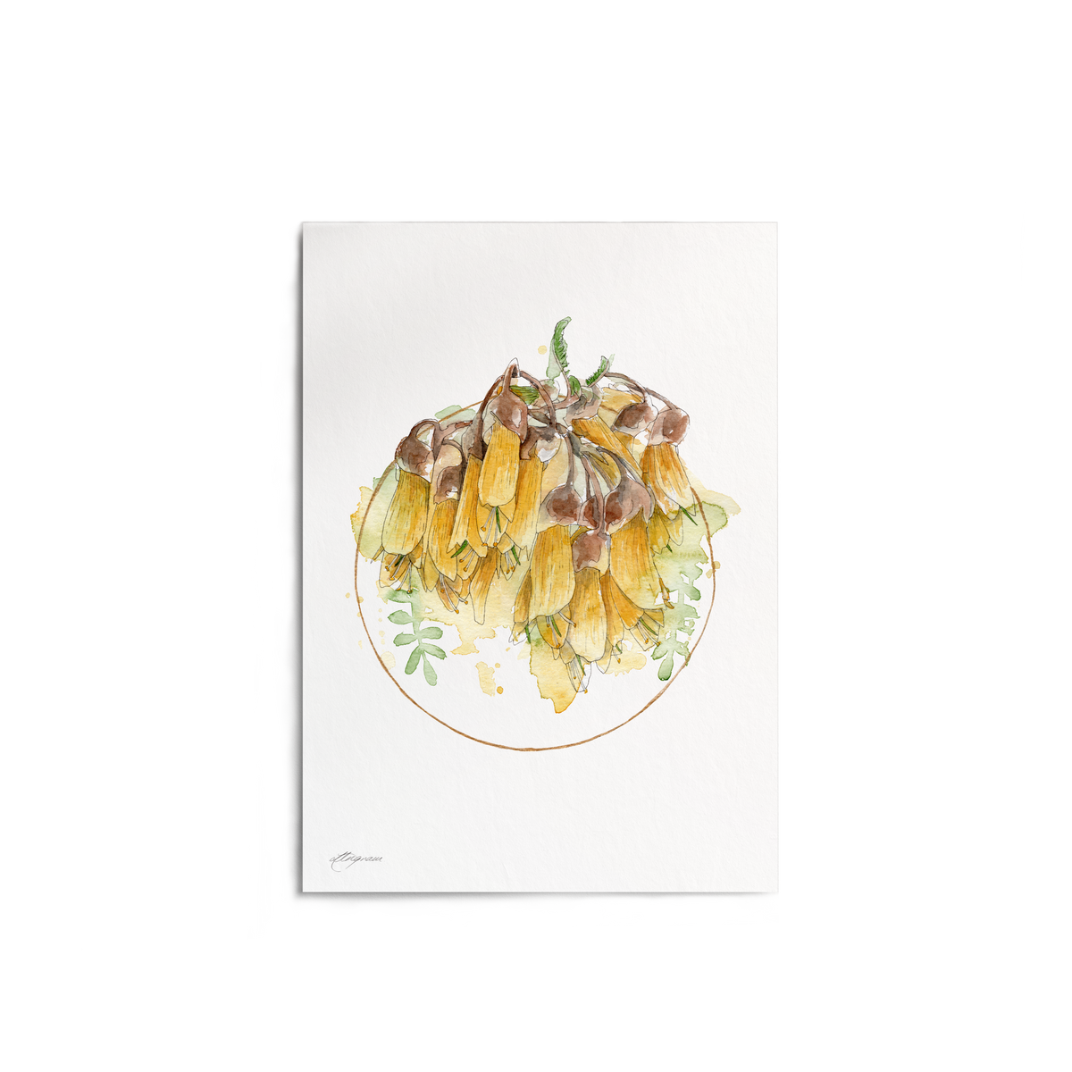 "Kōwhai Wreath" Print
