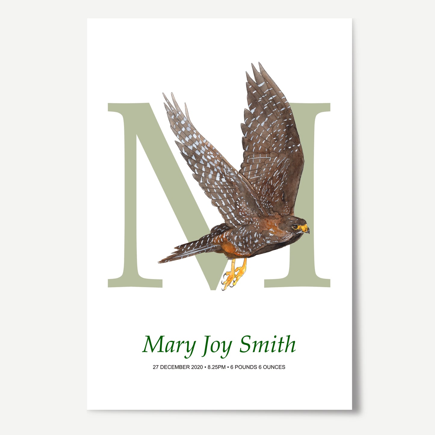 M Letter Custom Print