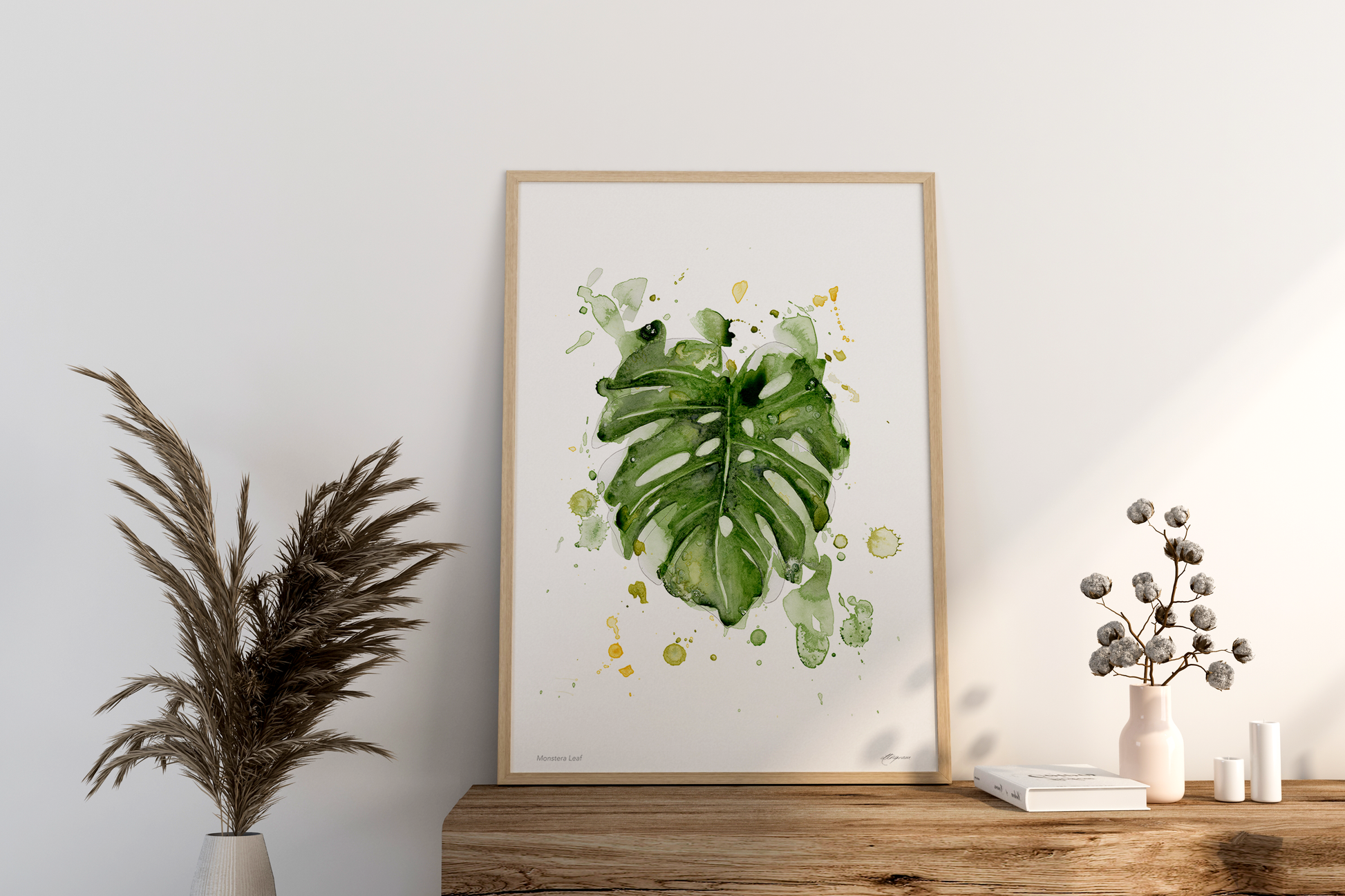 monstera wall art Monstera Leaf" Print – Fantailed Illustrations