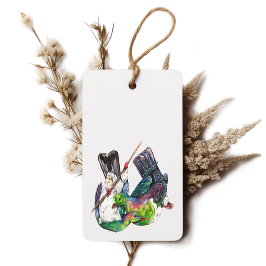 "Native Pair Kererū" Gift Tag