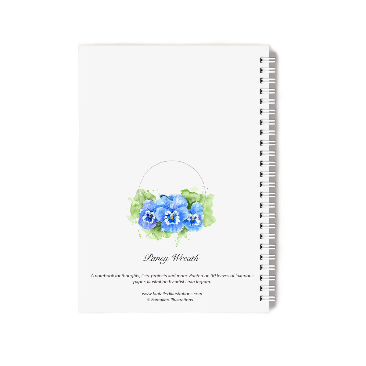 "Pansy Wreath" Notebook