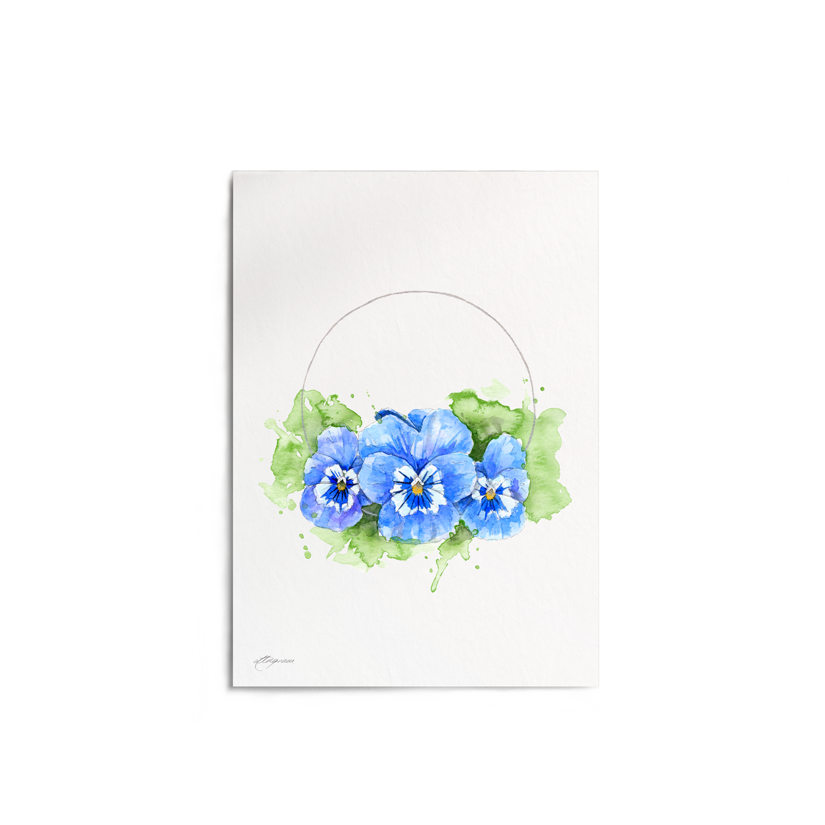 "Pansy Wreath" Print