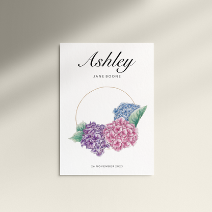 Floral design with 'Ashley' and 'Jane Boone' text on a white background
