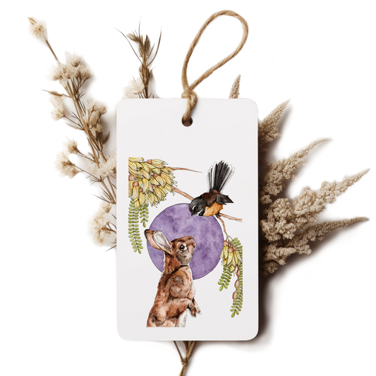 "Pīwakawaka & Rāpeti" Gift Tag