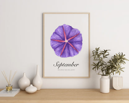 September Birth Month Flower Print