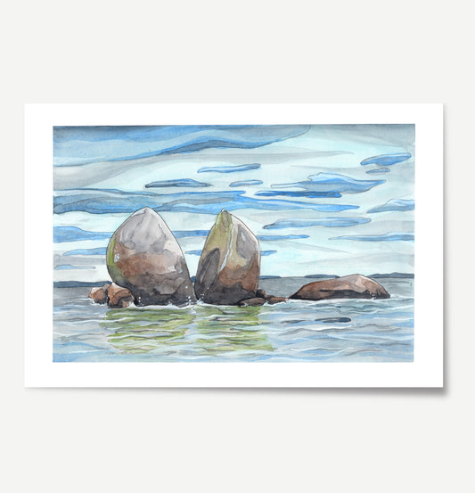 Split Apple Rock Print
