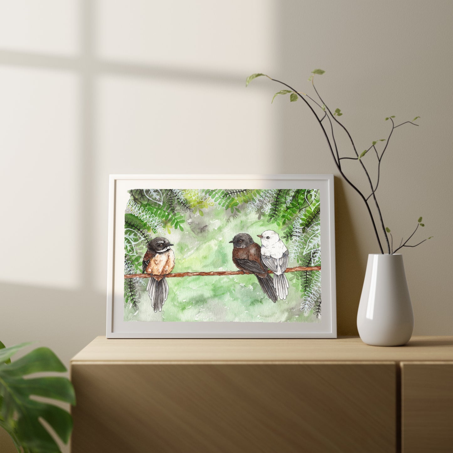 Three Pīwakawaka Print