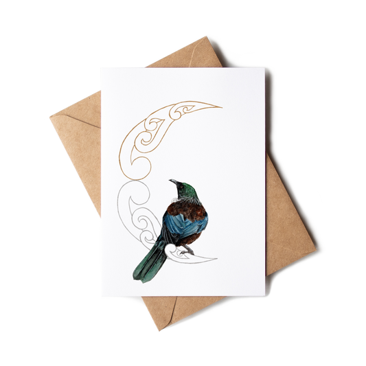 "Tūī & Moon" Greeting Card
