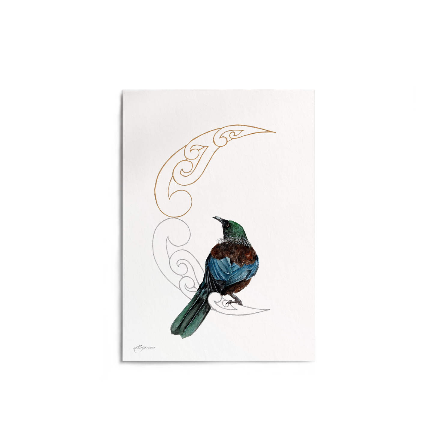 "Tūī & Moon" Print