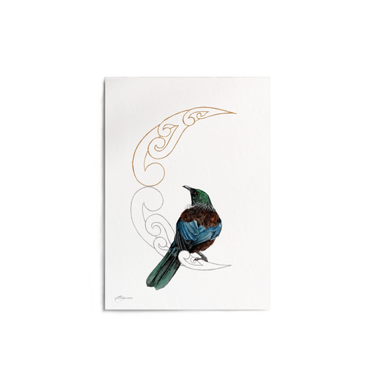 "Tūī & Moon" Print