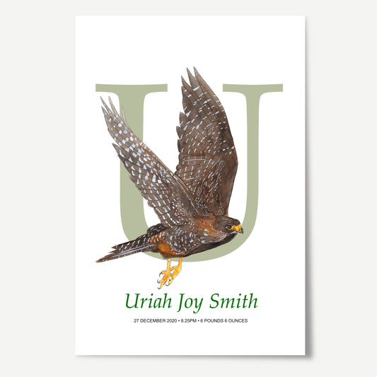 U Letter Custom Print