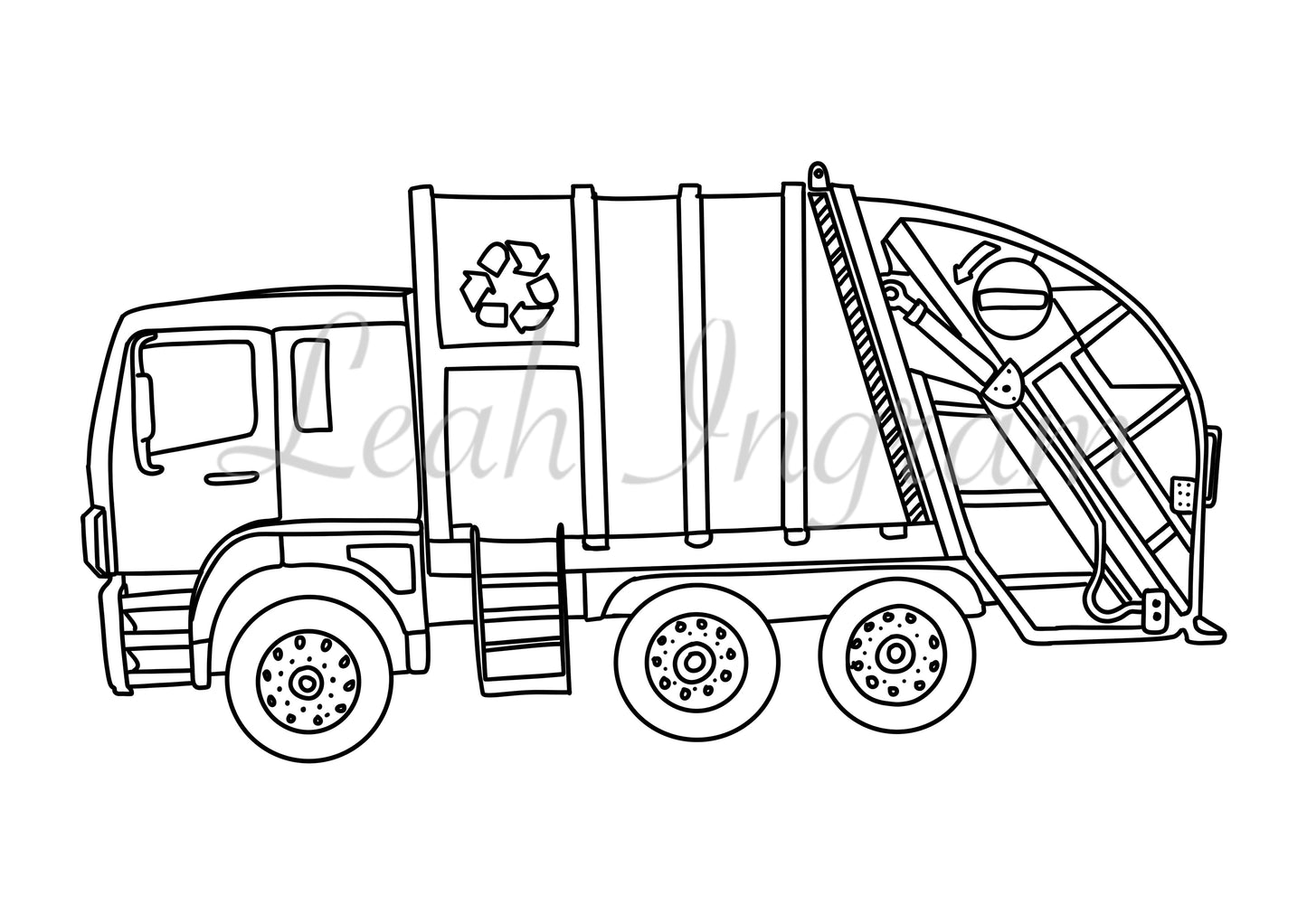 Garbage Truck Colour Page