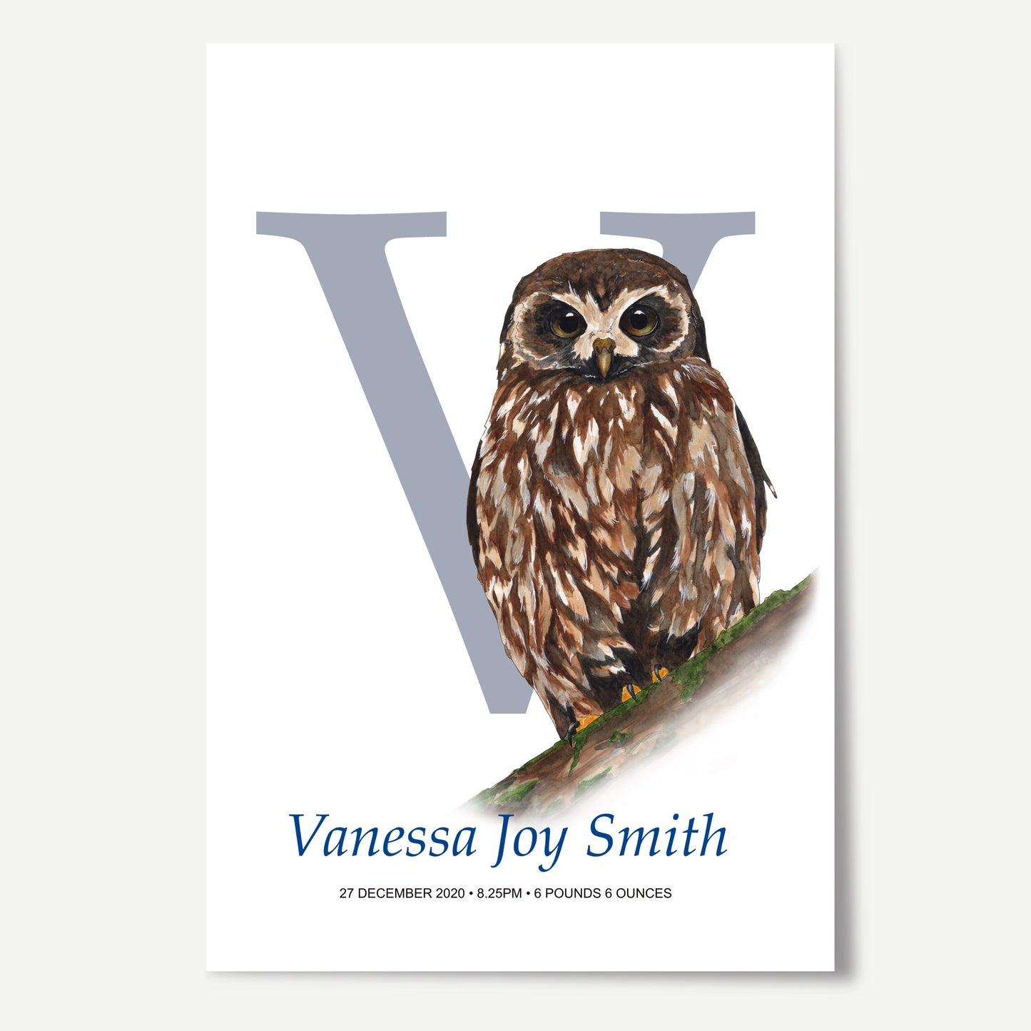 V Letter Custom Print