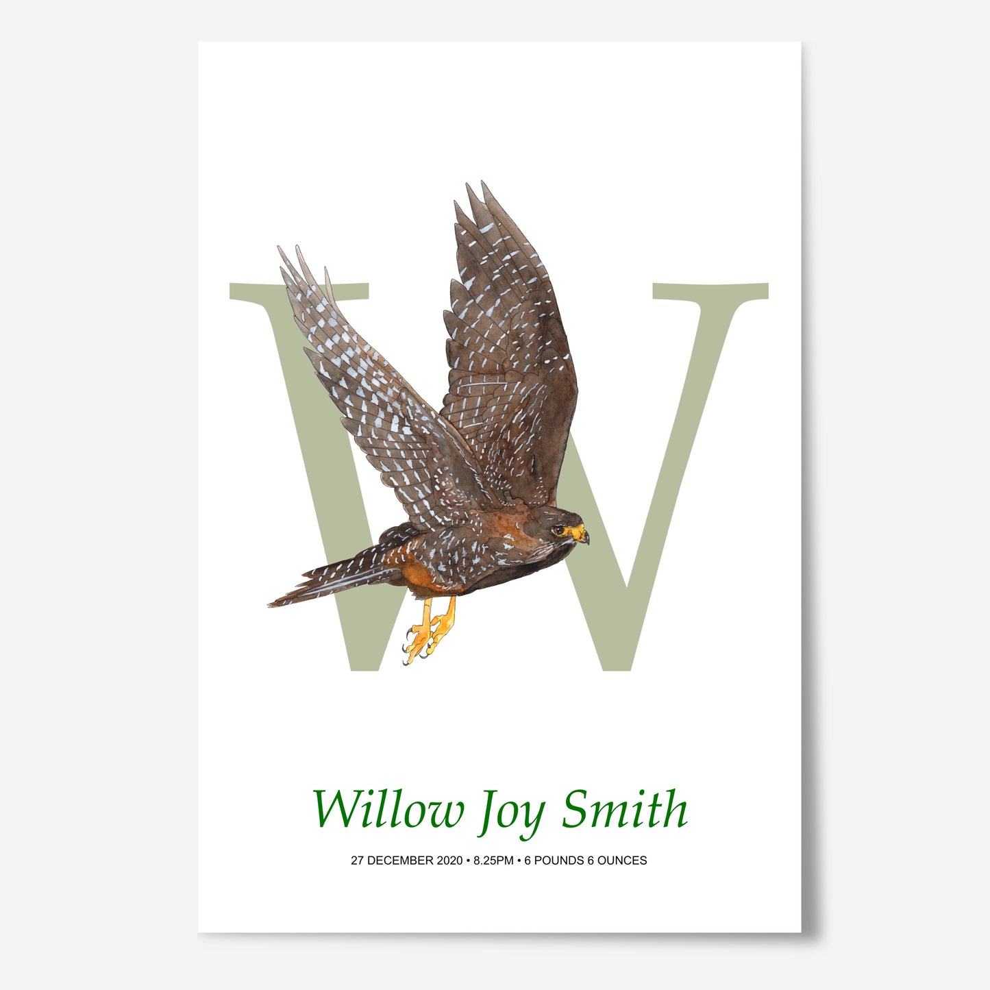 W Letter Custom Print