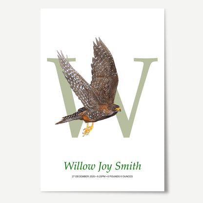 W Letter Custom Print