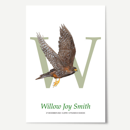 W Letter Custom Print