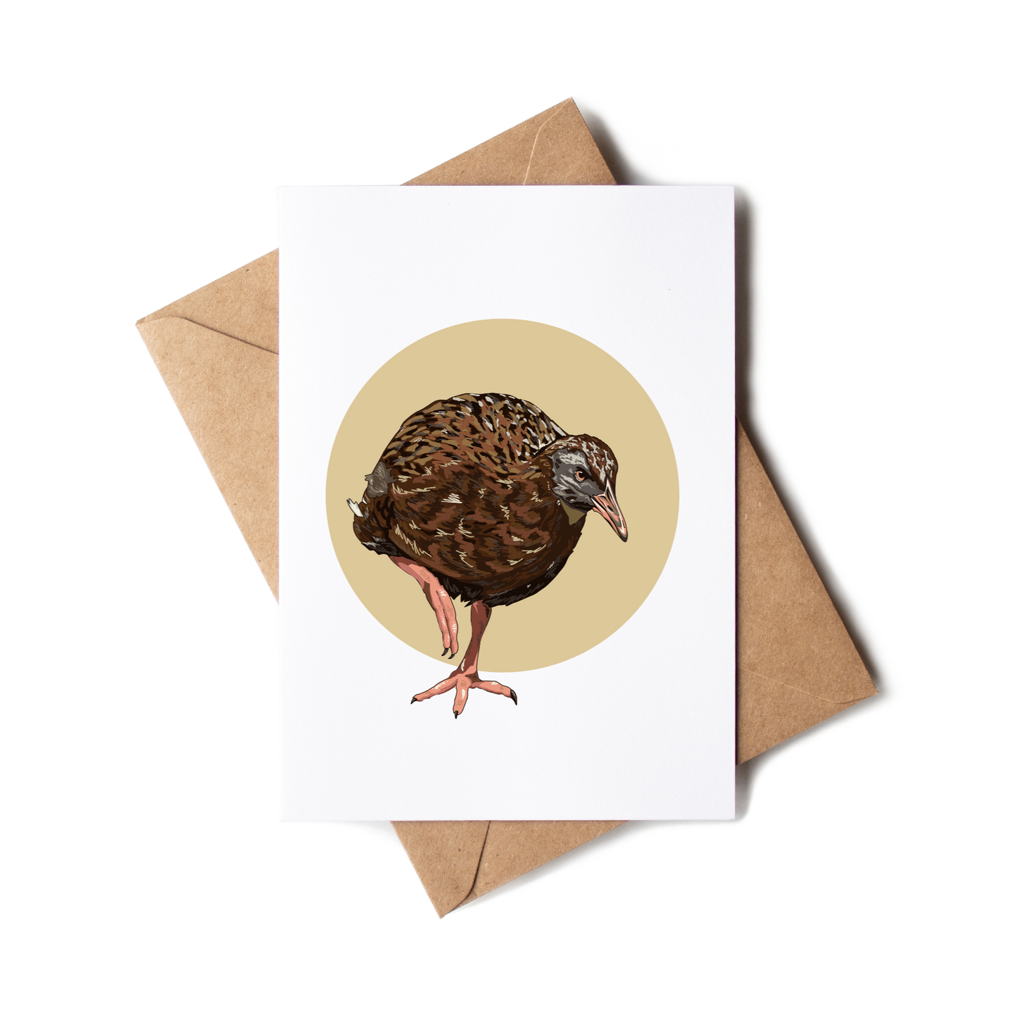 Greeting card with a bird illustration on a white background