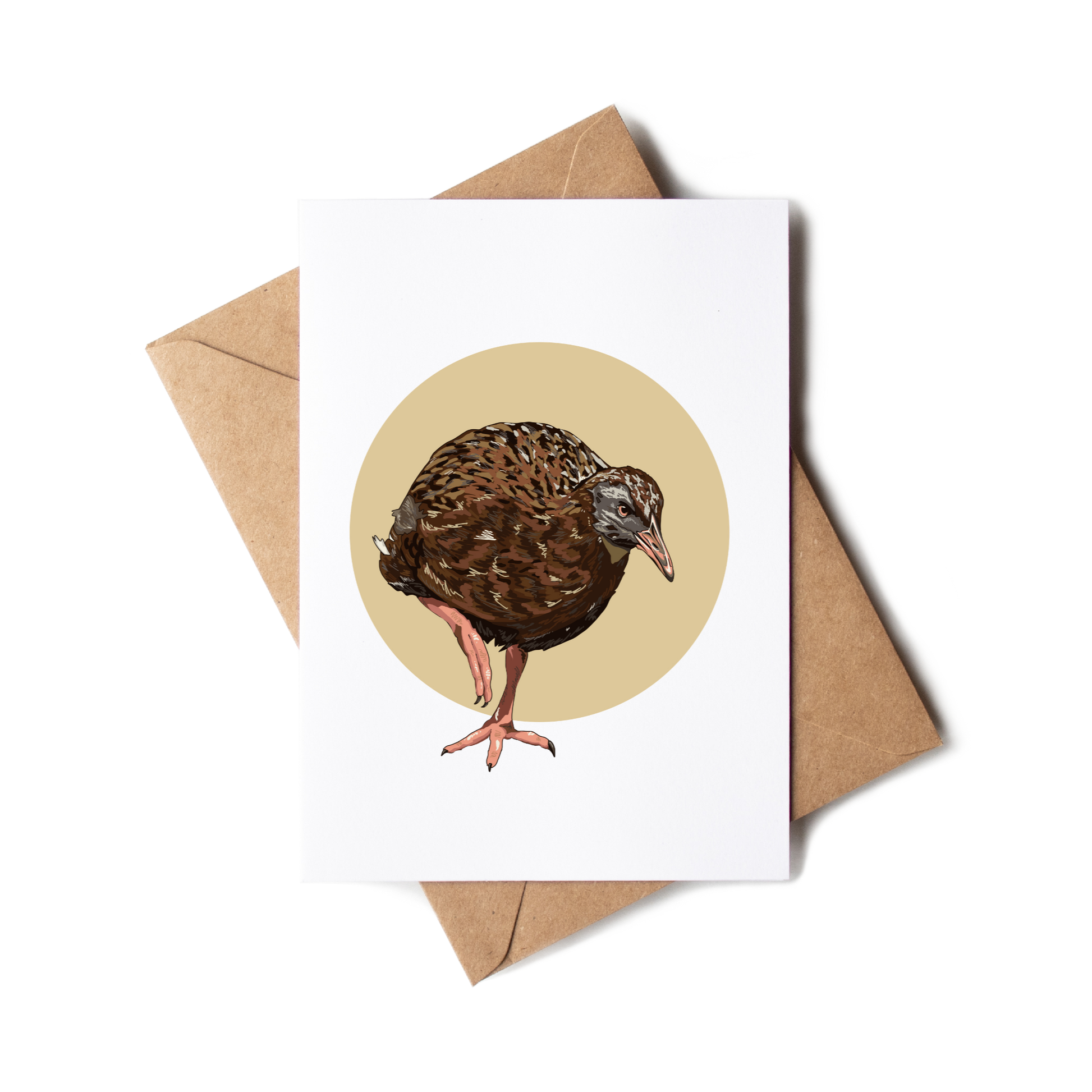 Greeting card with a bird illustration on a white background