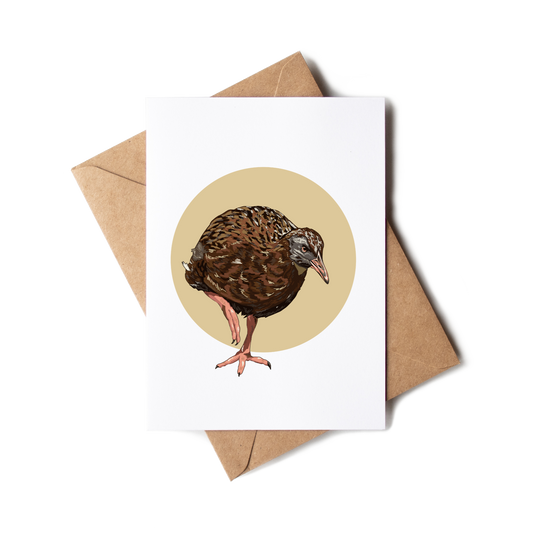 Greeting card with a bird illustration on a white background