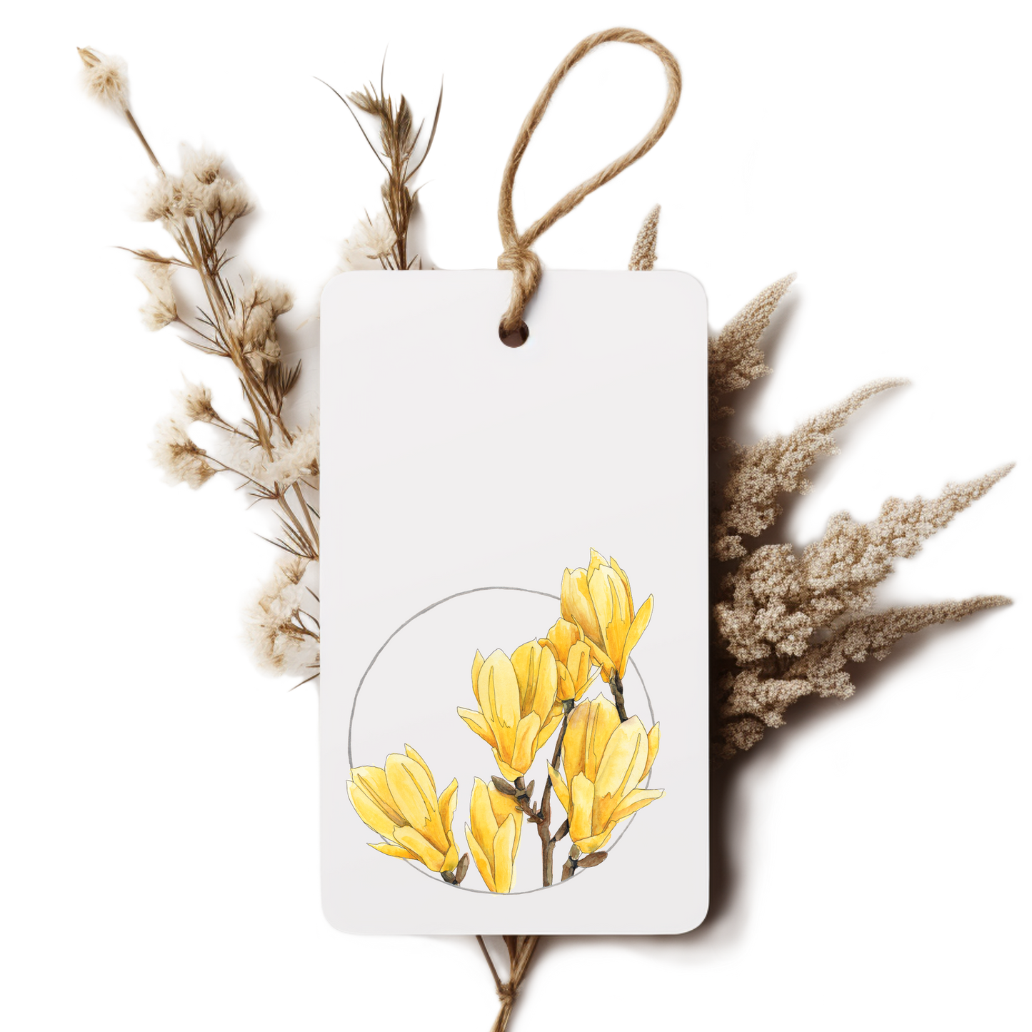 "Yellow Bird Magnolia Wreath" Gift Tag