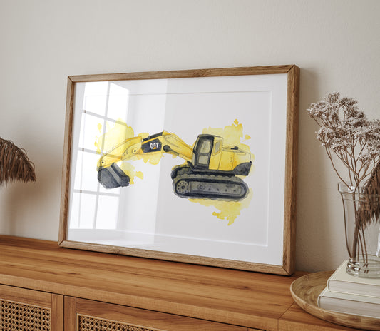 Yellow Excavator Print