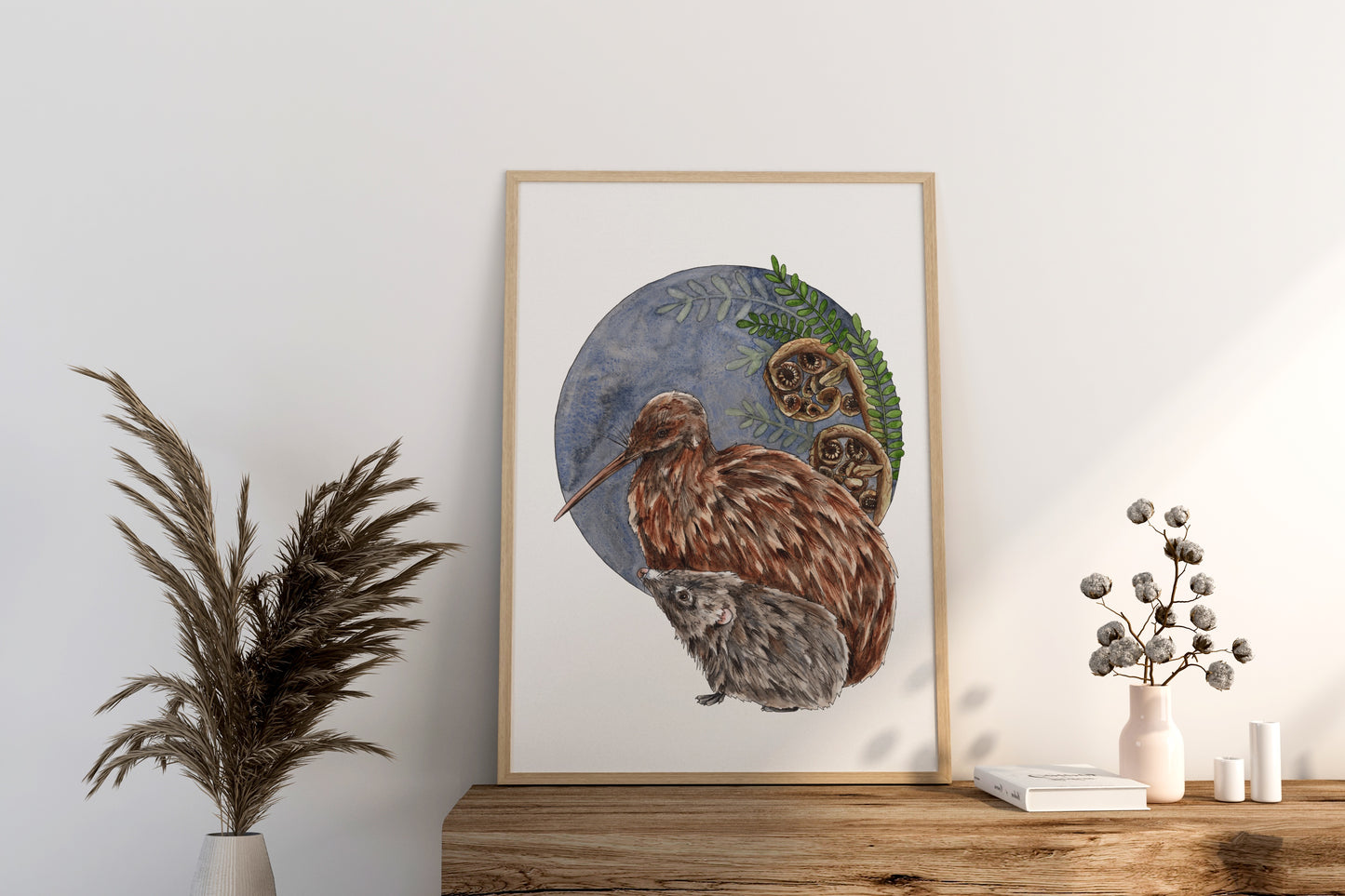 Kiwi & Hedgehog Print