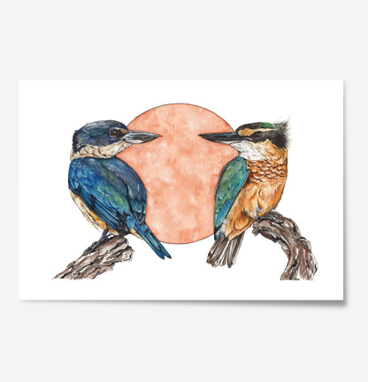 Native Pair Kōtare Print