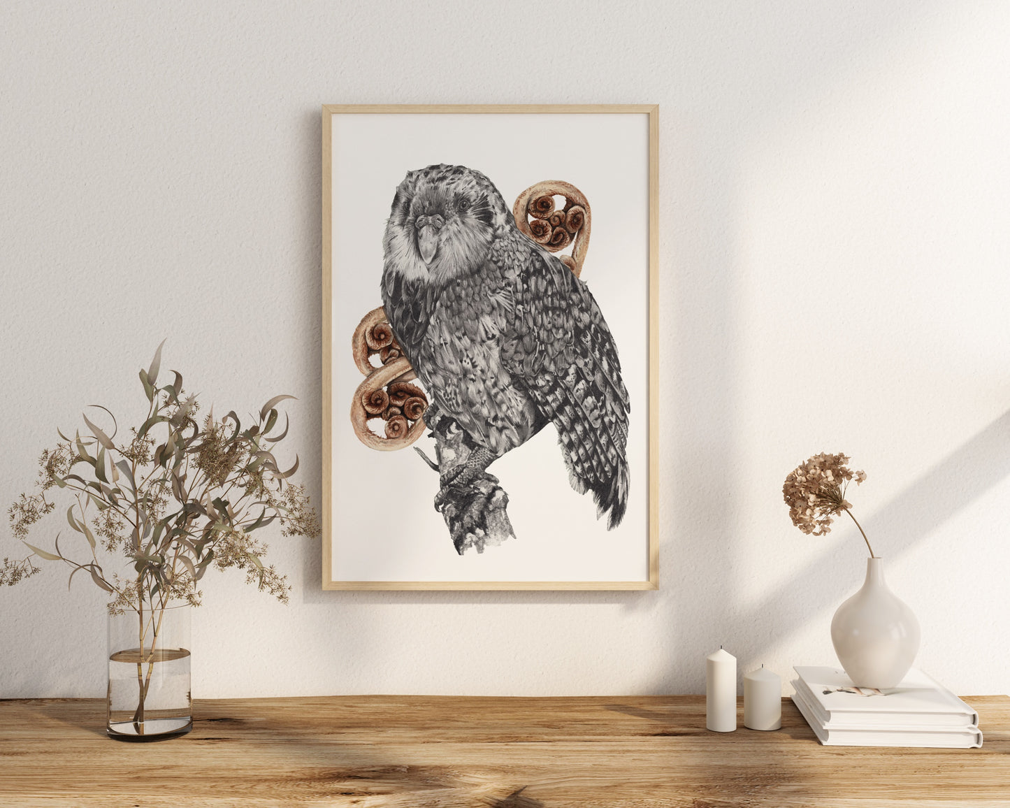 Kākāpō & Fern Print